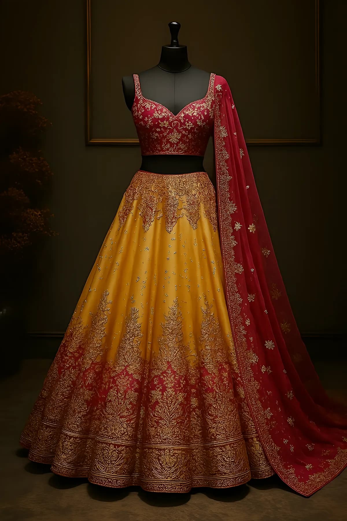 Lehenga on mannequin upload